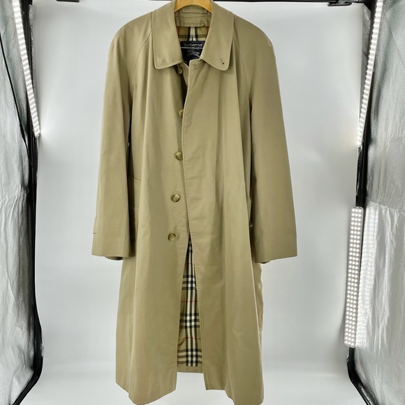 Burberry Other - Vintage Burberry Nova Check Neutral Plaid Trench Coat 42R
